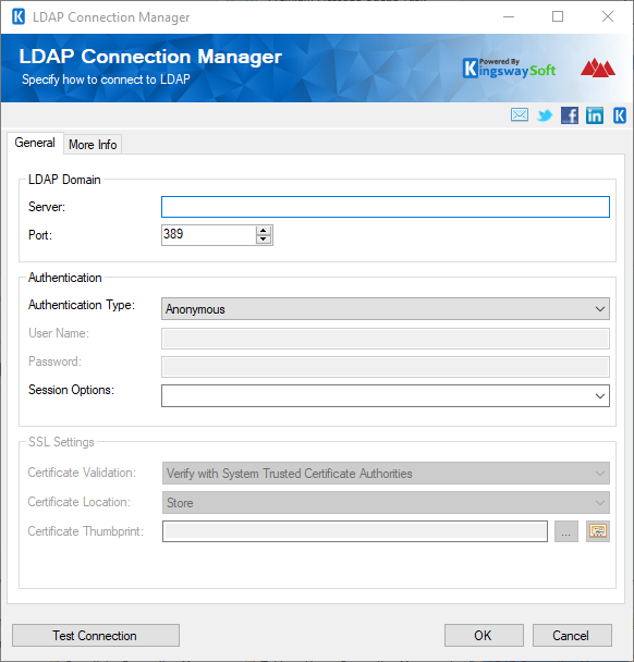 LDAP Connection manager - General